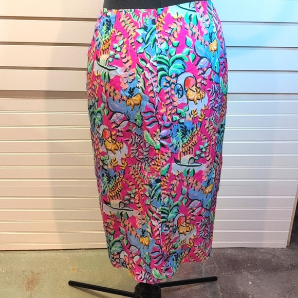 J. McLAUGHLIN ‘Blakely’ Midi Wrap Skirt in Rose Freshfield Women’s Size 10 - Picture 6 of 8
